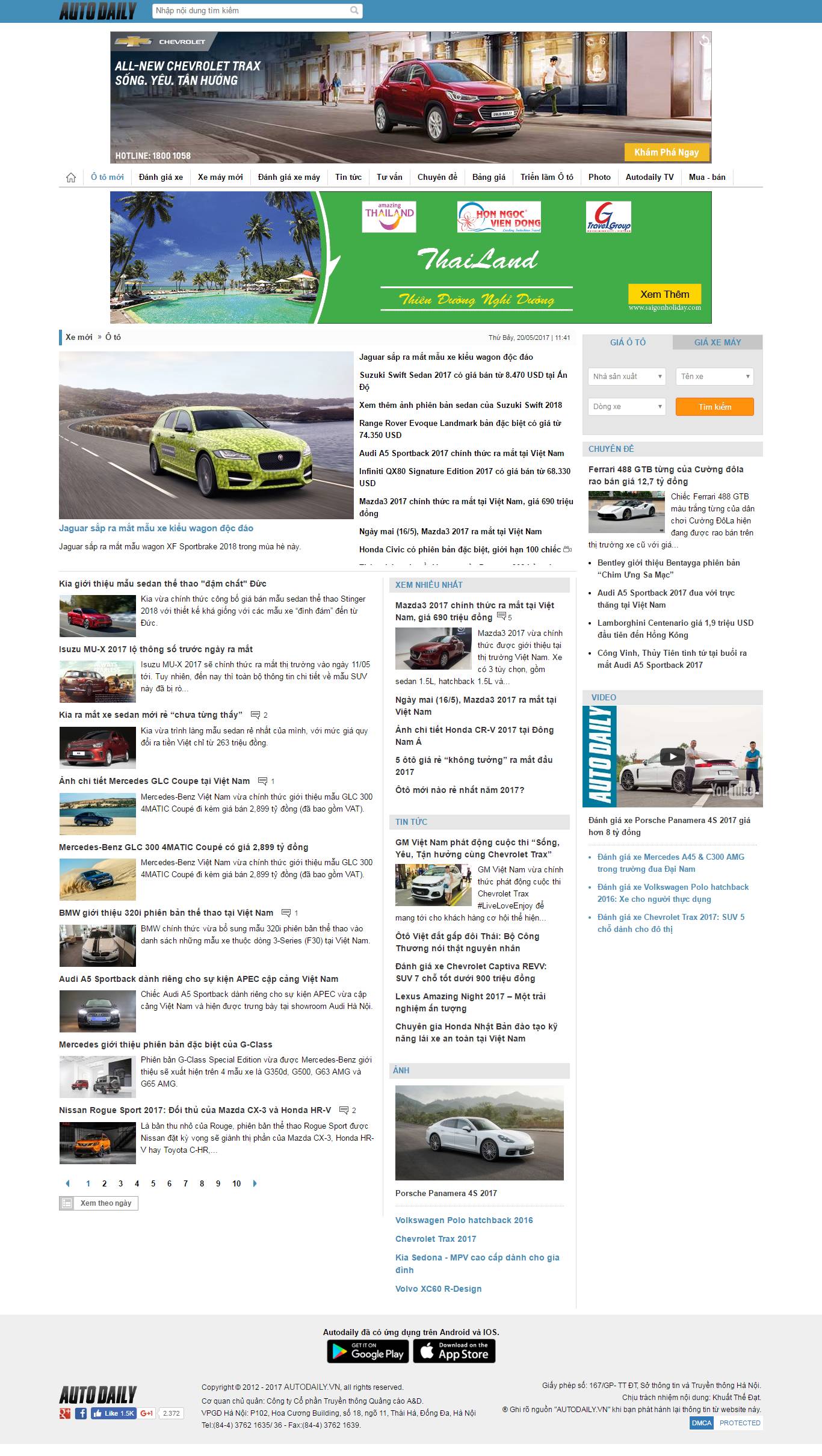 Thiết kế Web xe hơi Ô tô autodaily.vn